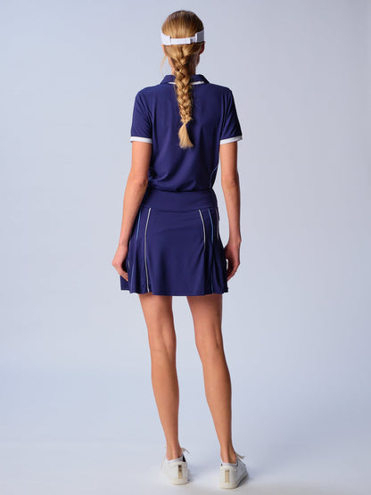 Piping Skort in True Navy