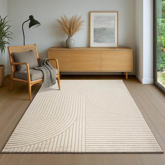 the carpet – Everest – Modern beige short-pile rug with a 3D effect